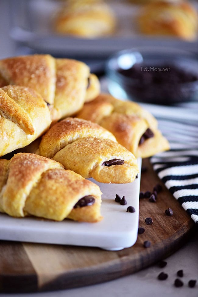 platter of delicious Chocolate Croissants 