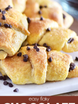 Chocolate Croissants on a platter