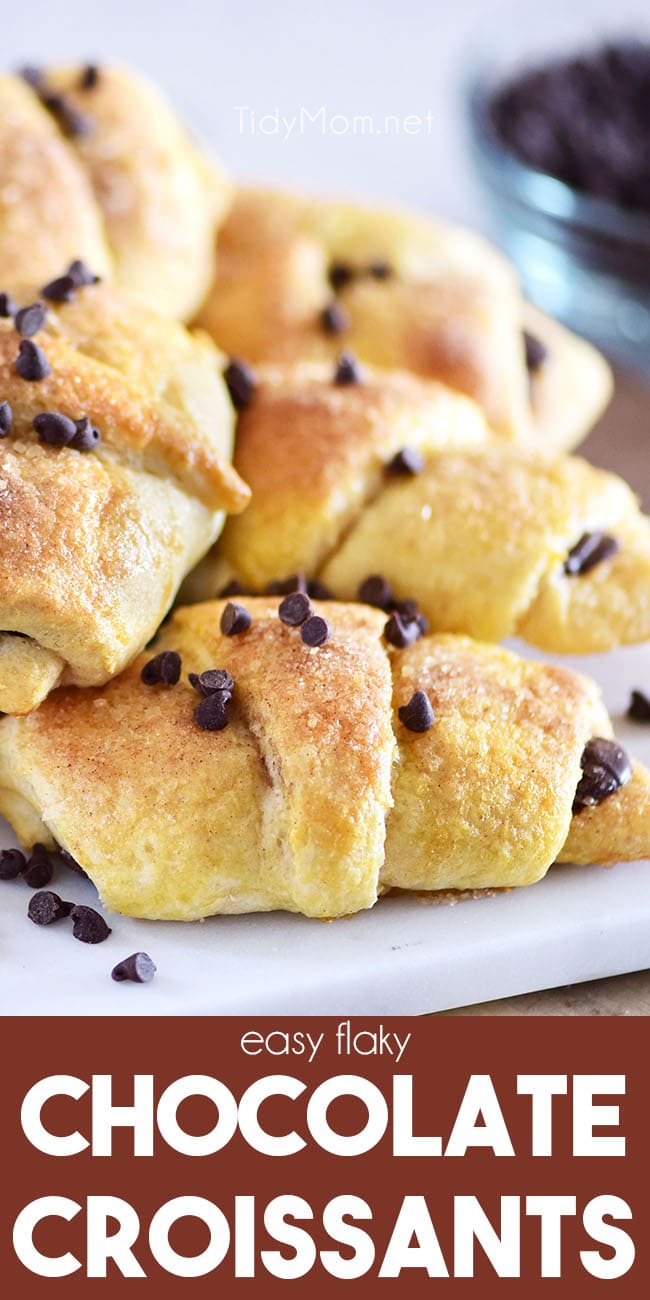 Chocolate Croissants on a platter
