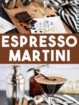 espresso martini photo collage