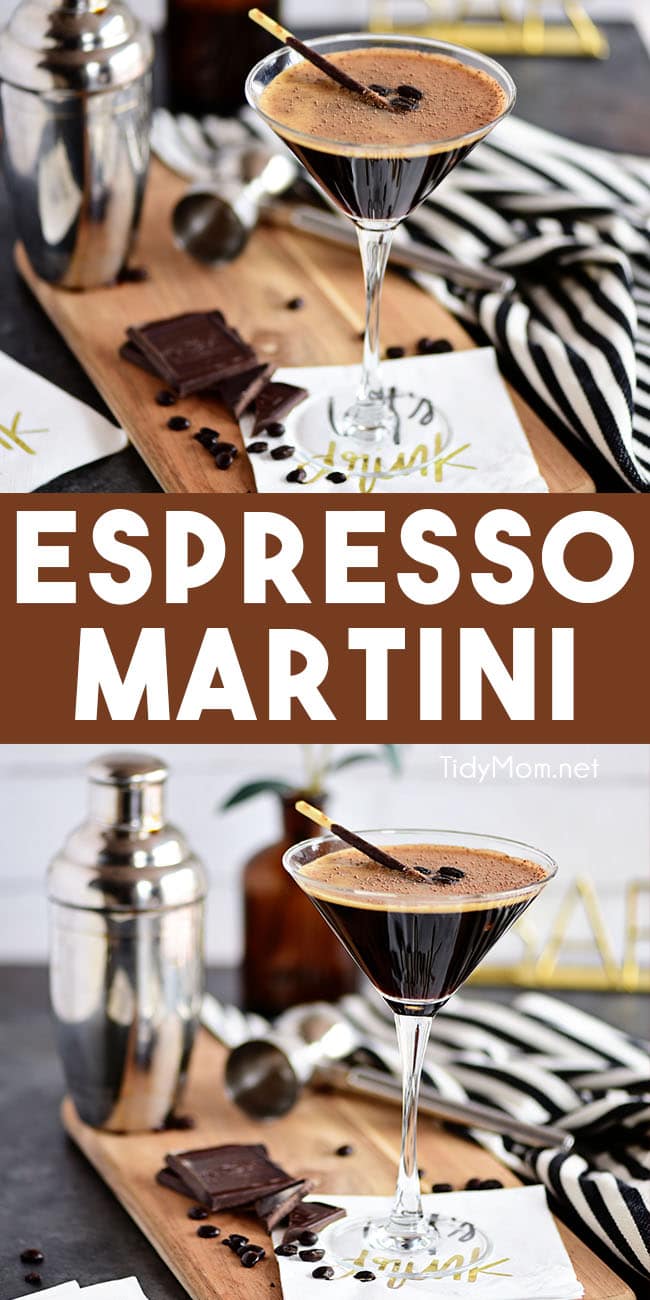espresso martini photo collage