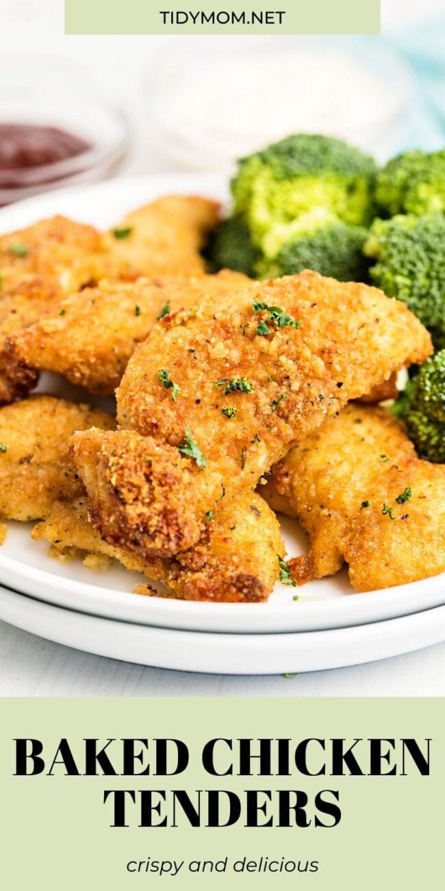 chicken tenders piled on a plate