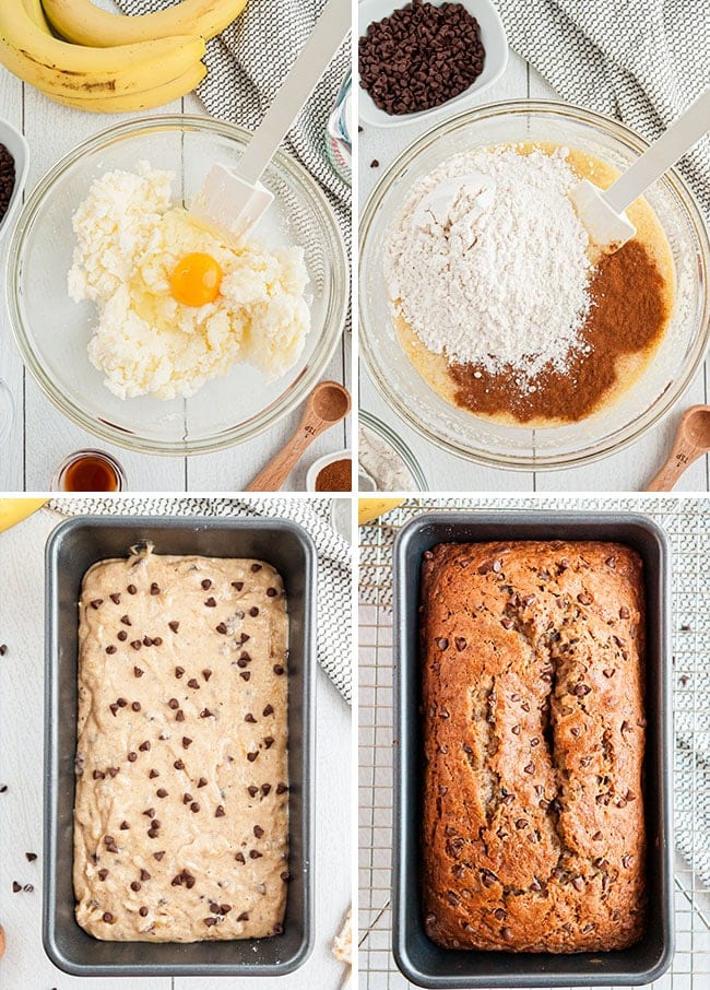 banana bread how to photo collage