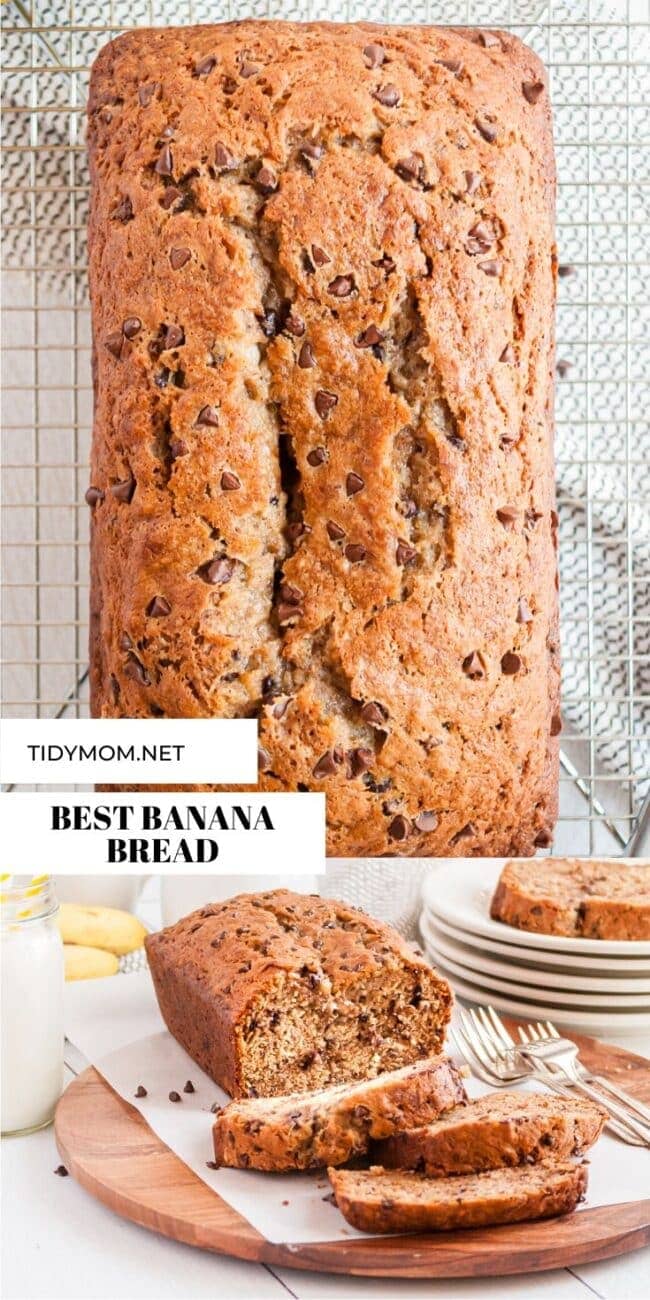 banana bread on a cooling rack