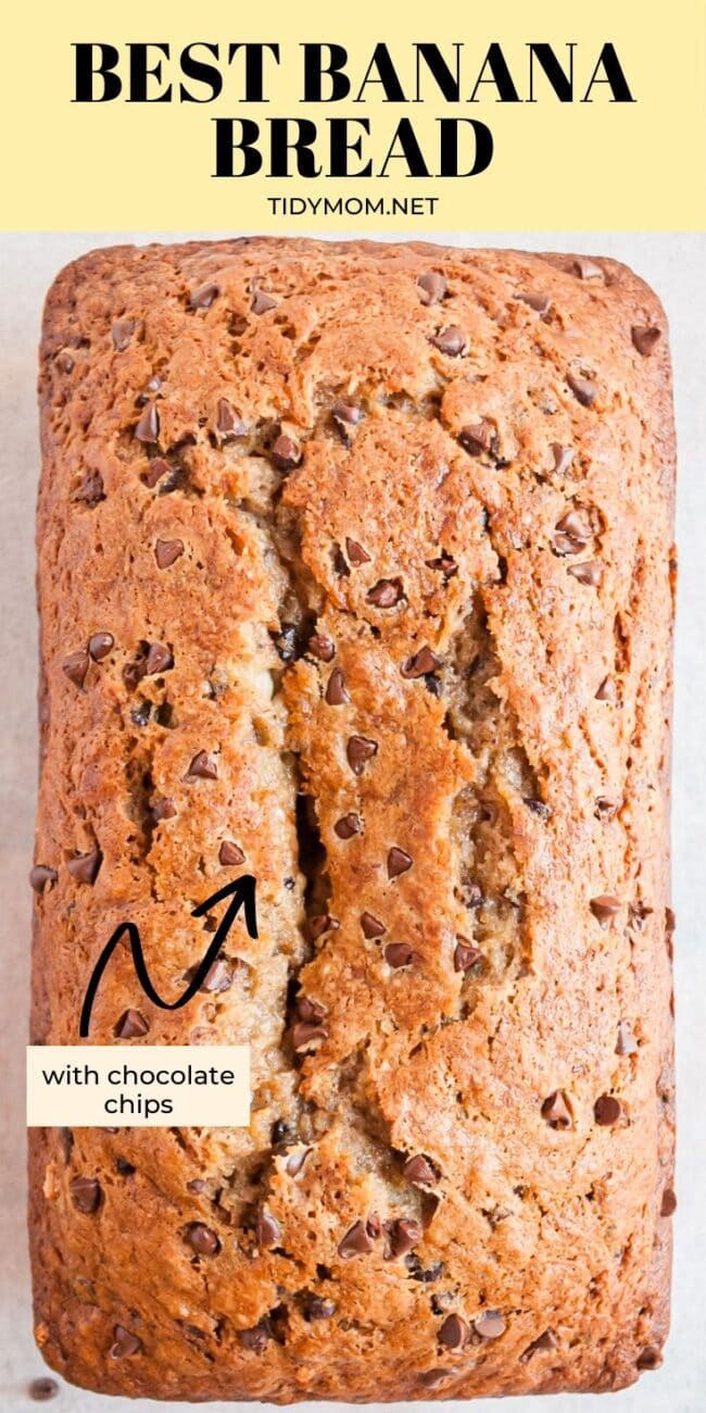 a loaf of banana bread with chocolate chips