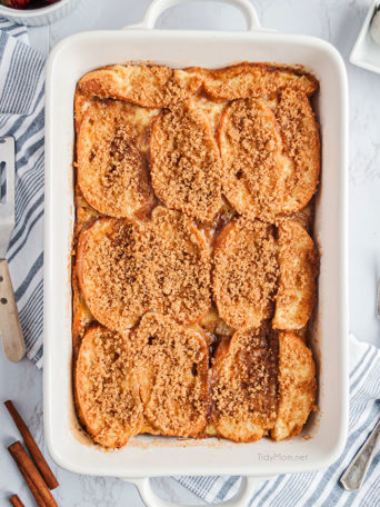 baked french toast in a casserole dish