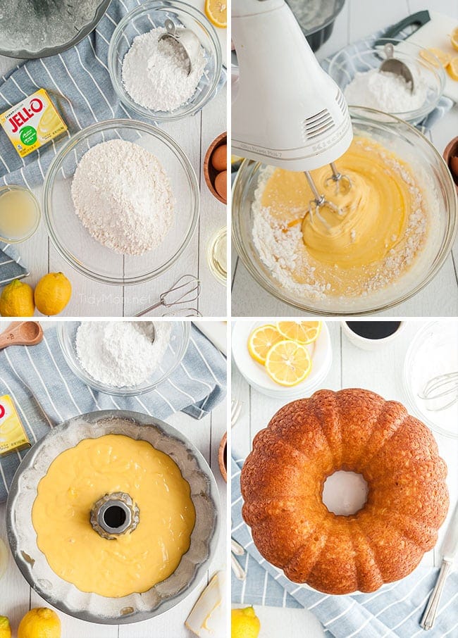 step by step photos for making a lemon pound cake