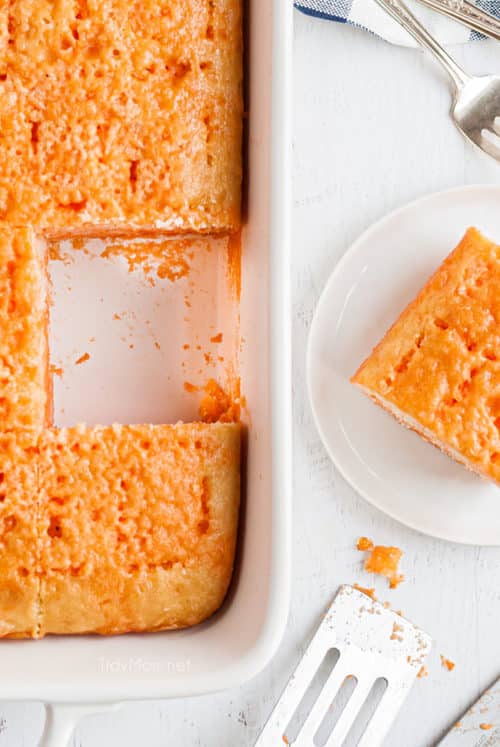 Orange Dreamsicle Jello Poke Cake