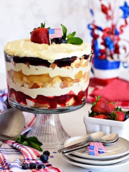 patriotic red white and blue fruit trifle