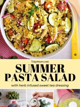 summer pasta salad with sweet tea dressing