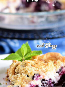 slice of creamy blackberry pie