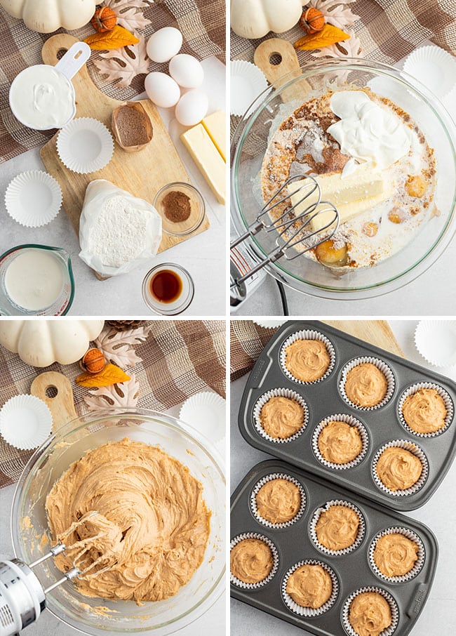photo collage making cupcakes