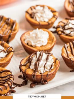 mini pumpkin pies on a plate