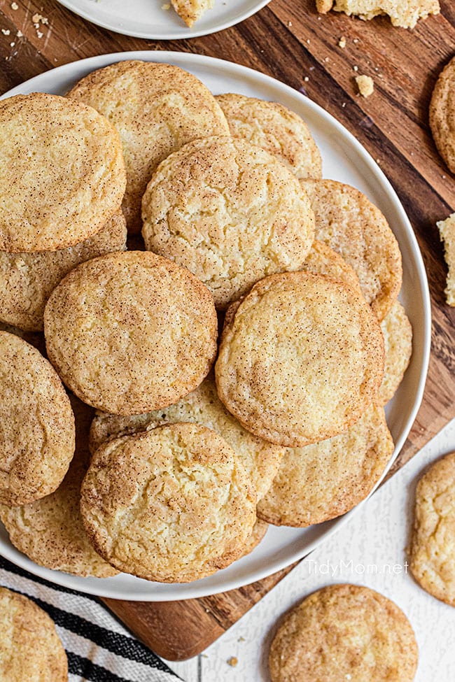 a pile of snickerdoodles on a plate