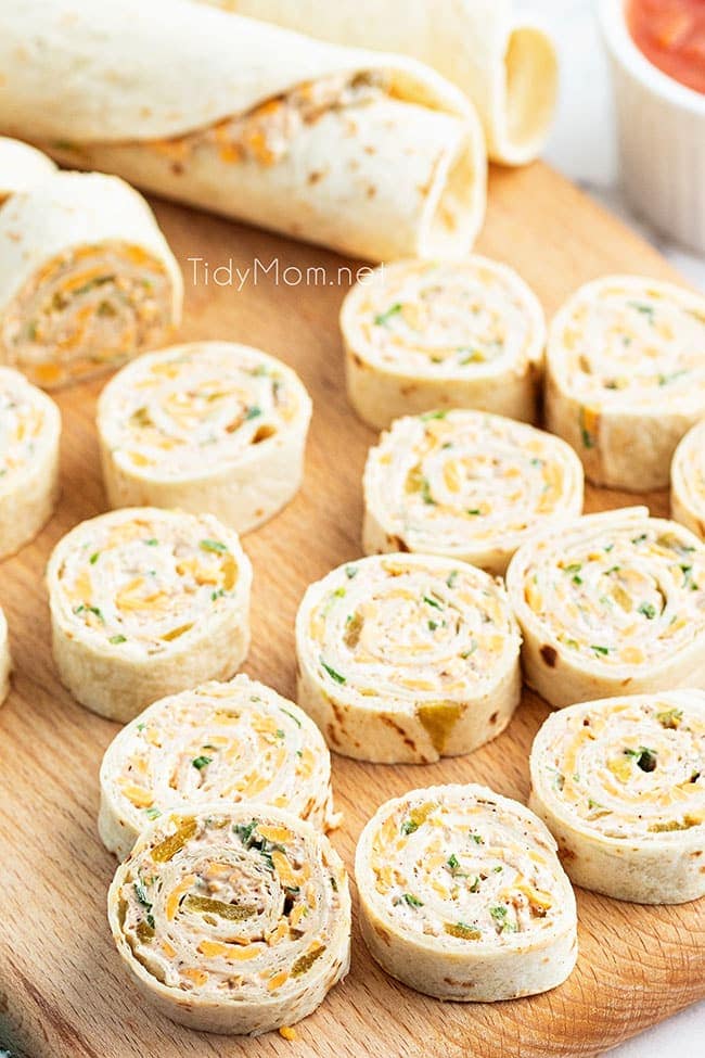 pinwheels on a wood board