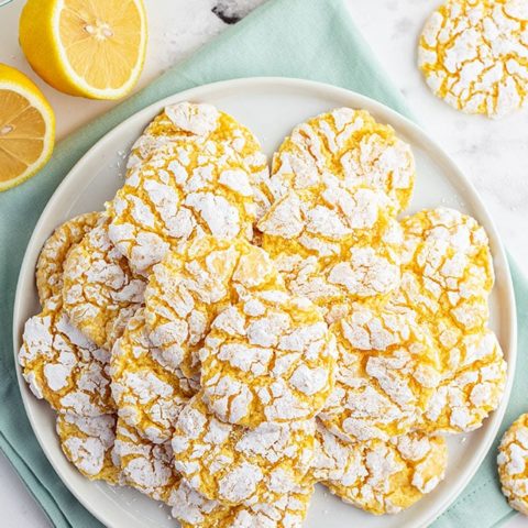 a plate full of lemon cookies