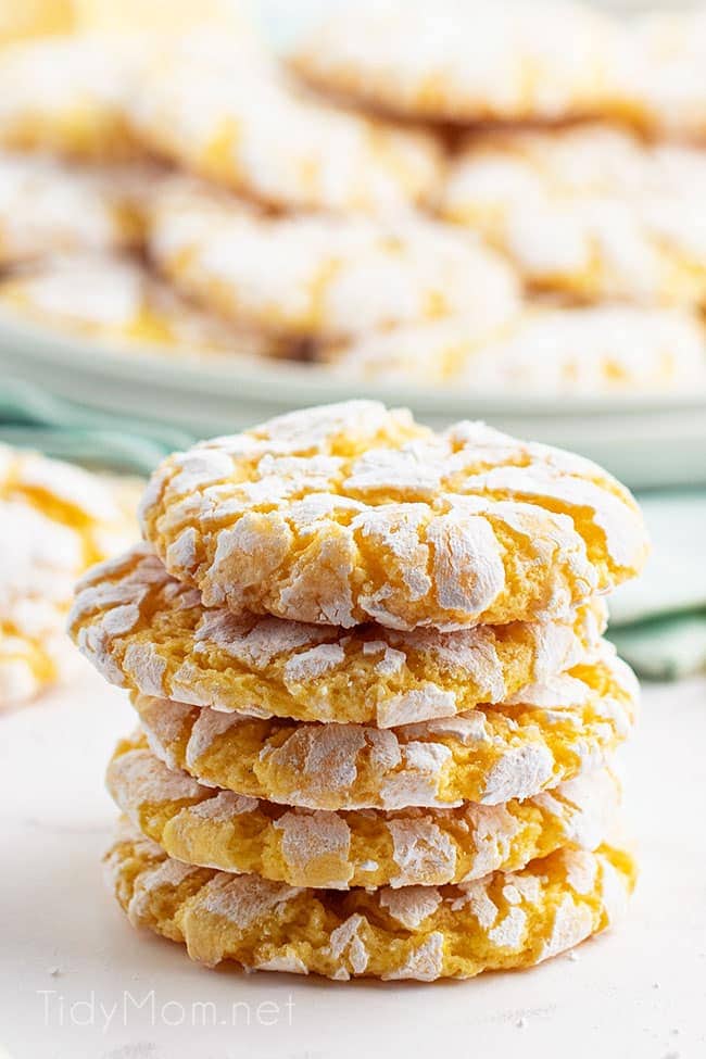 a stack of 5 lemon cookies