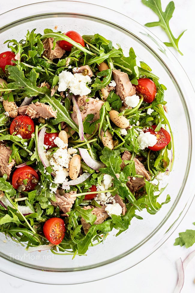  salad in a glass bowl