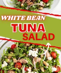 salad with tuna and beans on a plate