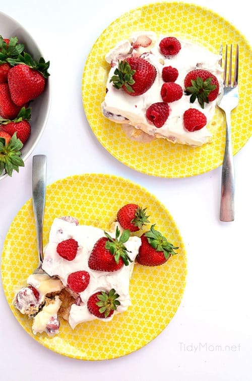 No-Bake Strawberry Cheesecake Lush Dessert - TidyMom®