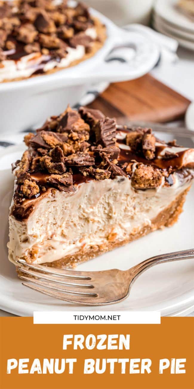 frozen peanut butter pie on a plate