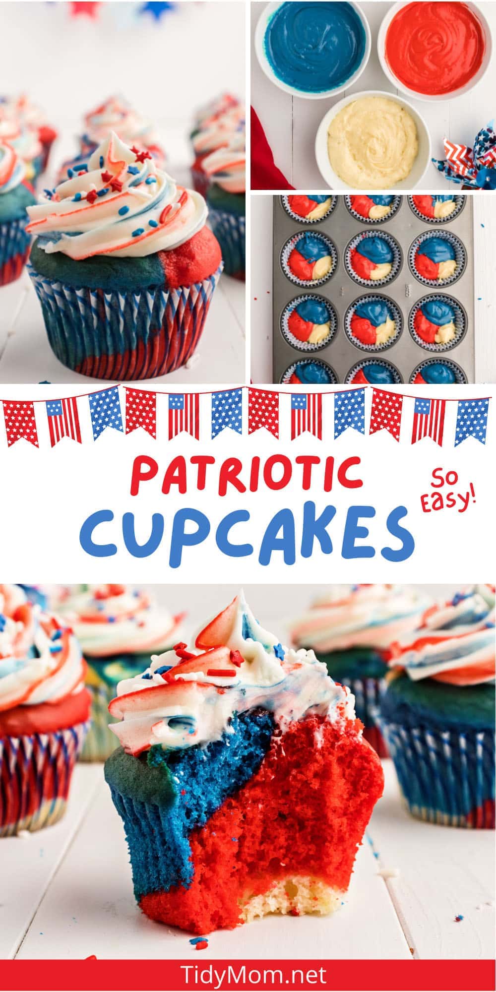 Red White and Blue Cupcakes