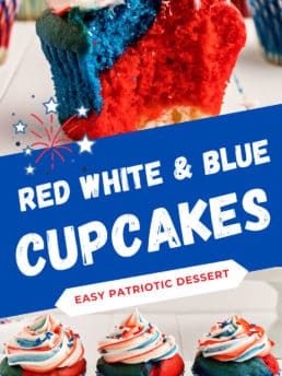 frosted red white and blue cupcake