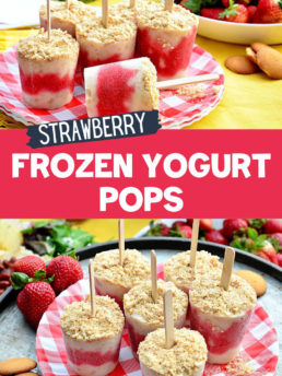fresh strawberry frozen yogurt popsicles