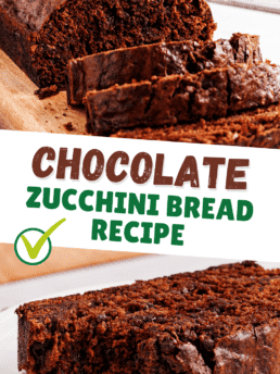 sliced chocolate zucchini bread photo collage