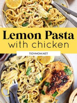 lemon pasta with artichokes and chicken