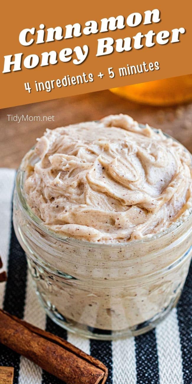 homemade honey butter in a jar