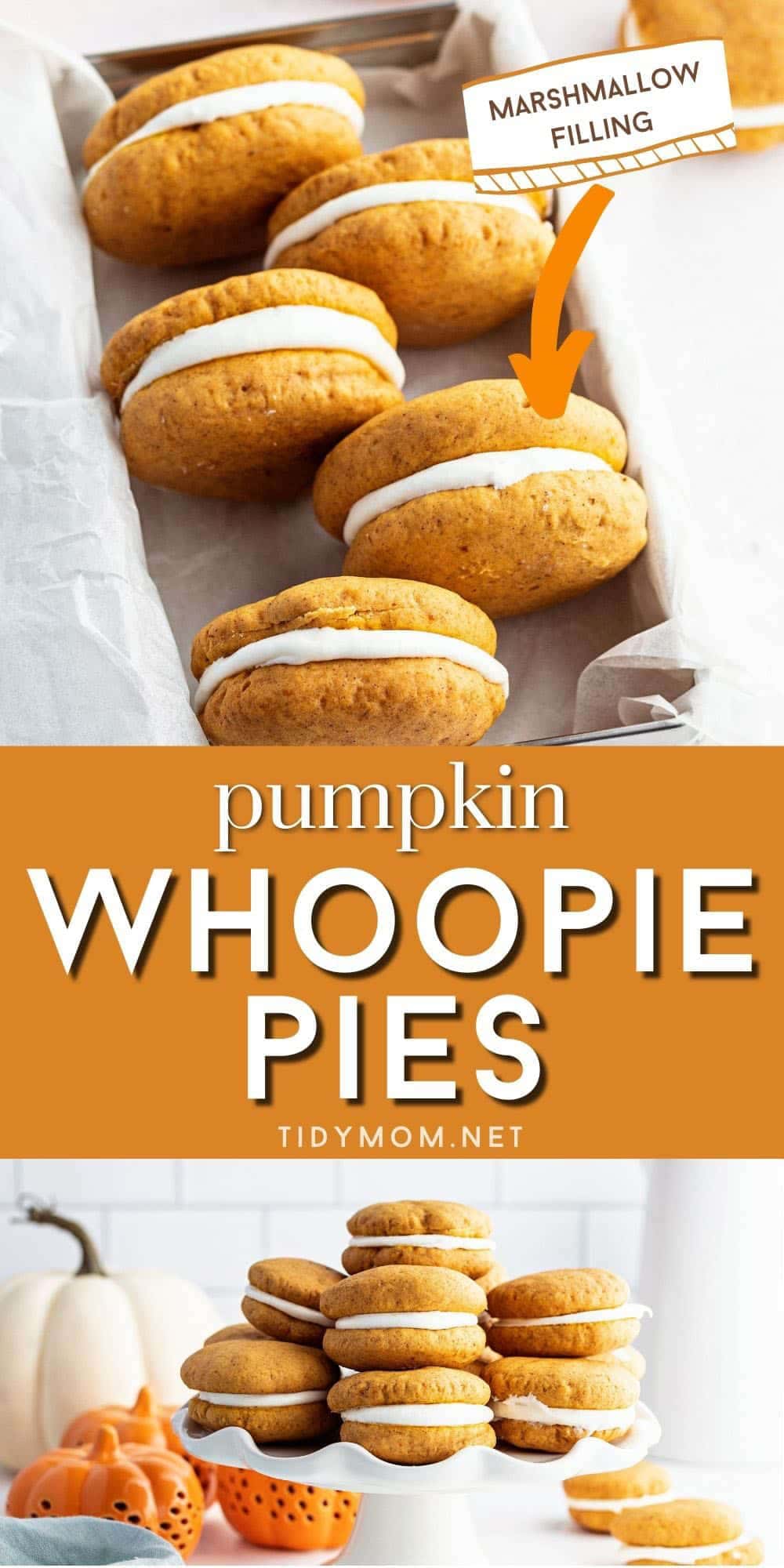 Pumpkin Whoopie Pies with Marshmallow Filling - TidyMom®