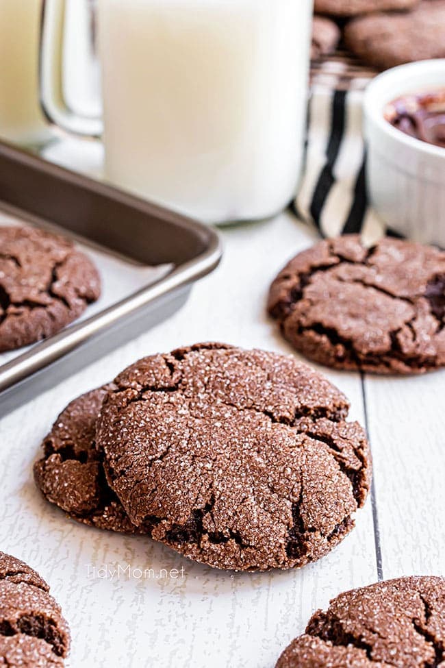 Lava cookies on a counter