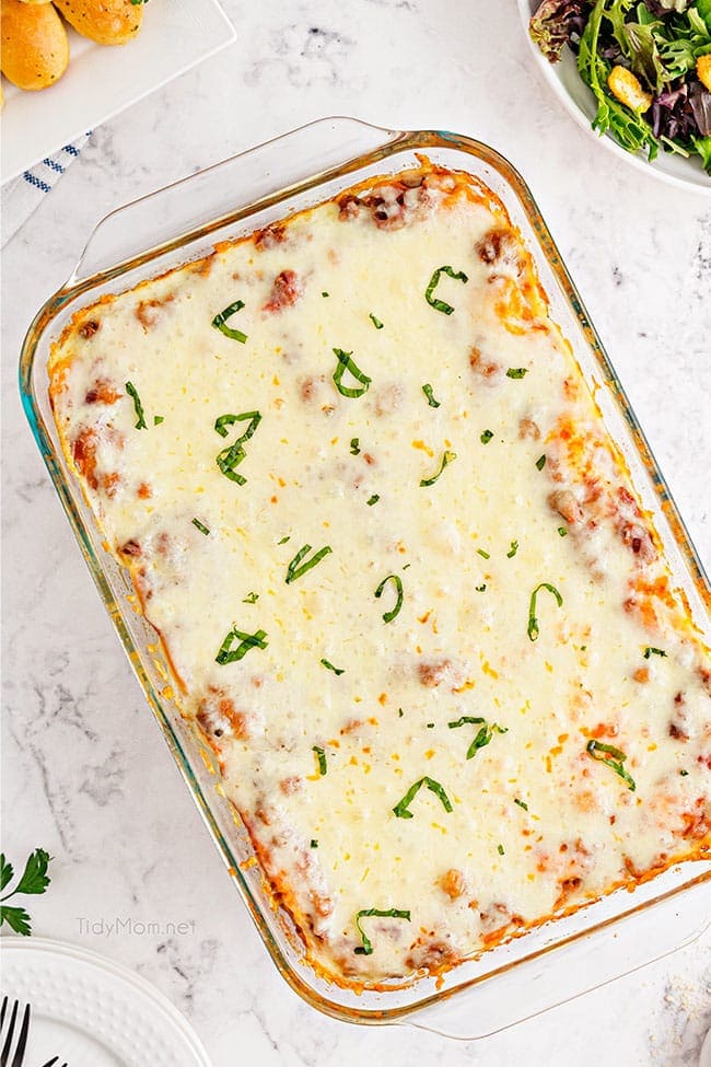 A tray of Homemade Lasagna