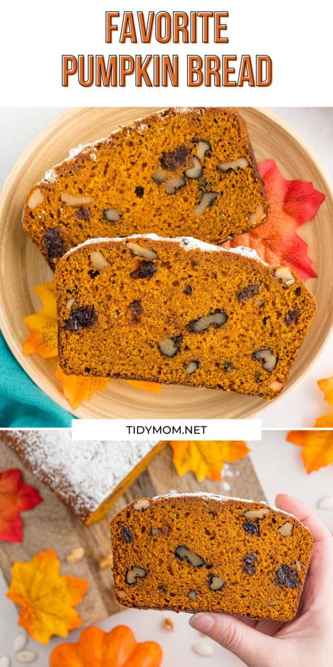 slices of pumpkin bread on a plate