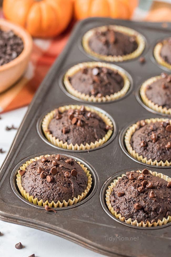 cake mix muffins in the pan