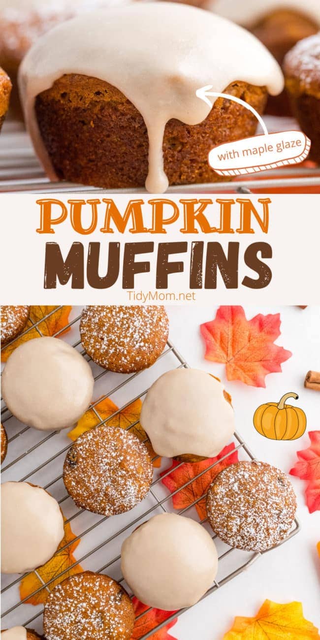 glazed pumpkin muffins collage