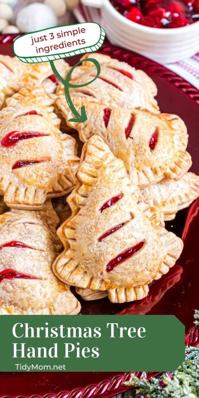 platter full of Christmas handheld cherry pies