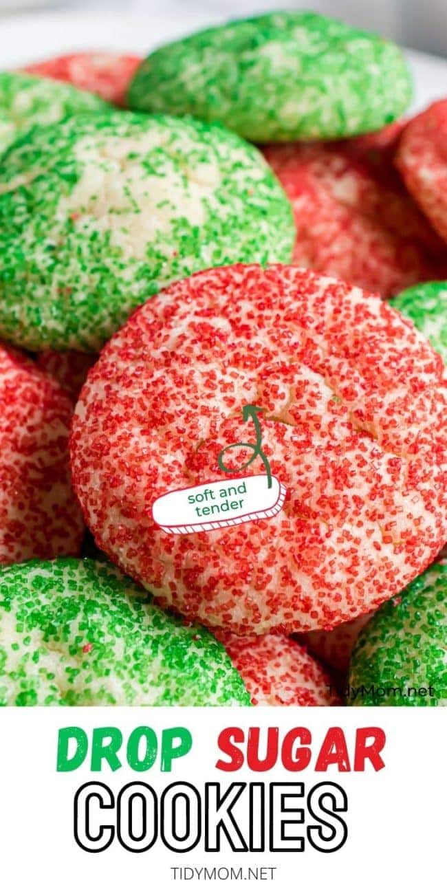 close up of Christmas drop cookies