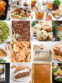 photo collage of thanksgiving food