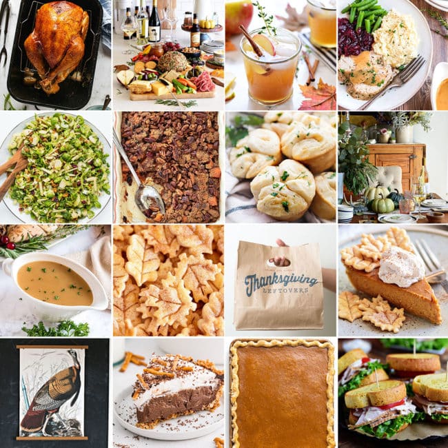 photo collage of thanksgiving food