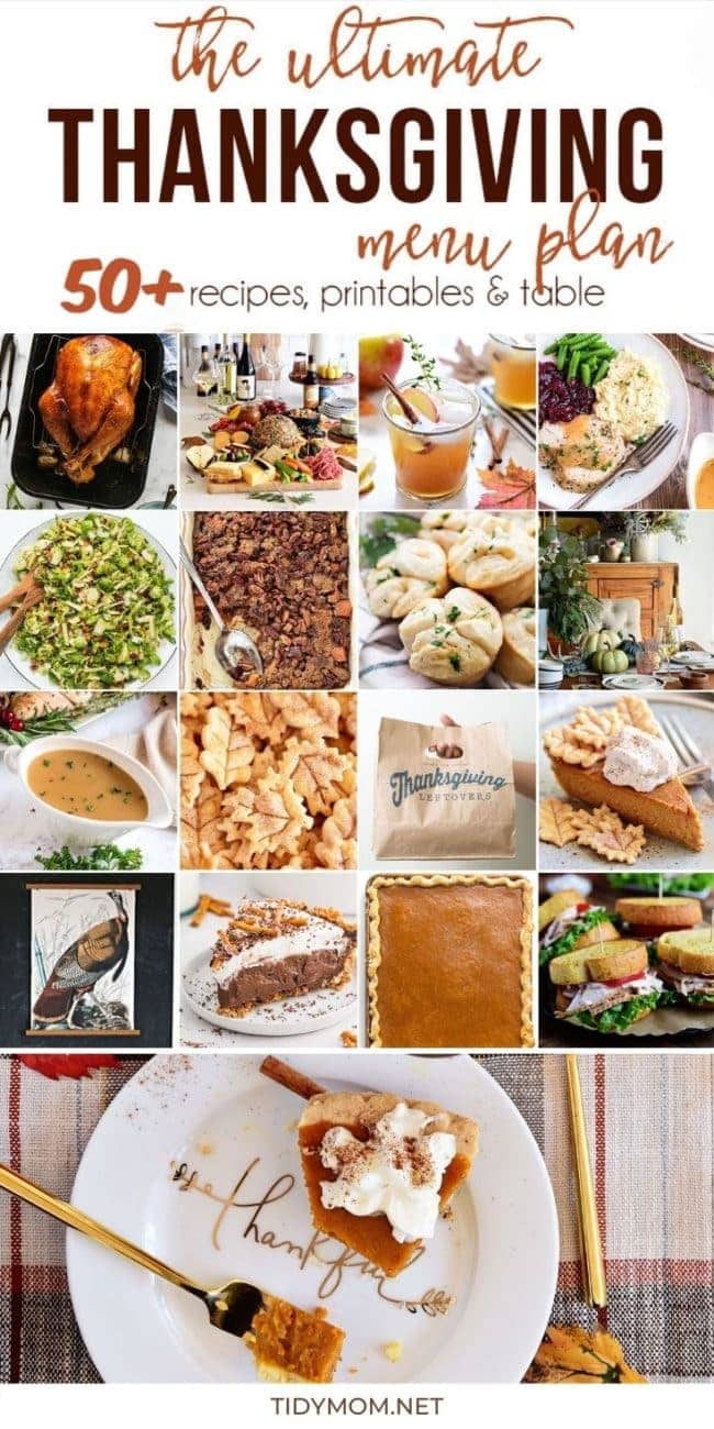 photo collage of thanksgiving food and ideas