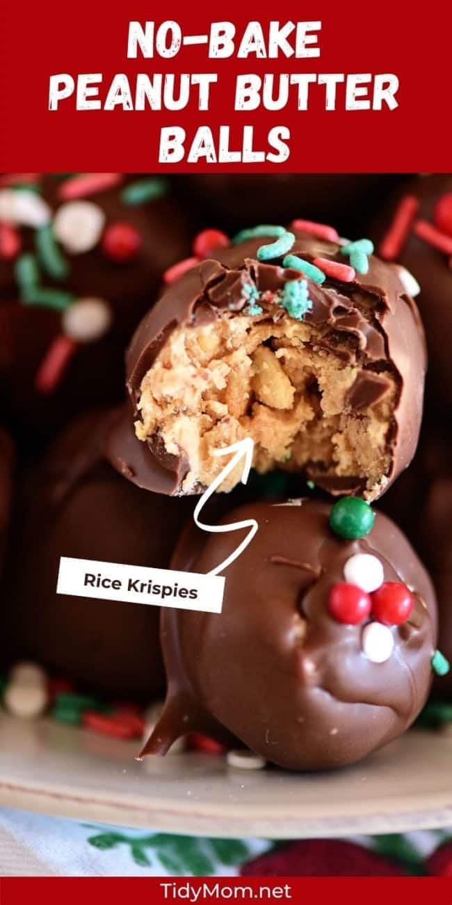 close up of a peanut butter ball with a bite out