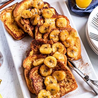 platter of banana french toast