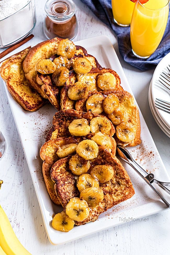 platter of banana french toast