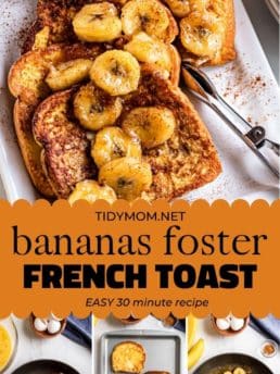 bananas foster french toast photo collage
