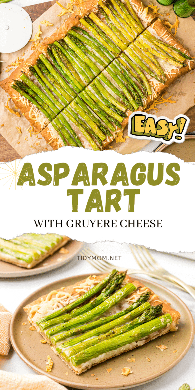 Asparagus gruyere tart photo collage