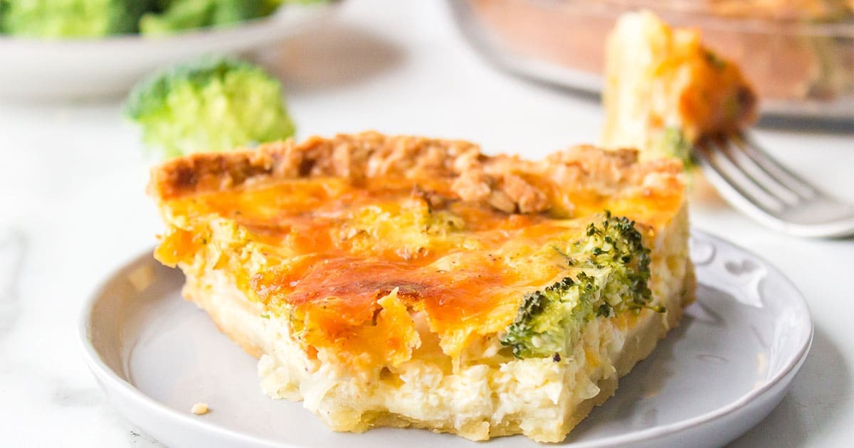 Easy Broccoli Cheddar Quiche (Frozen Pie Crust) - TidyMom