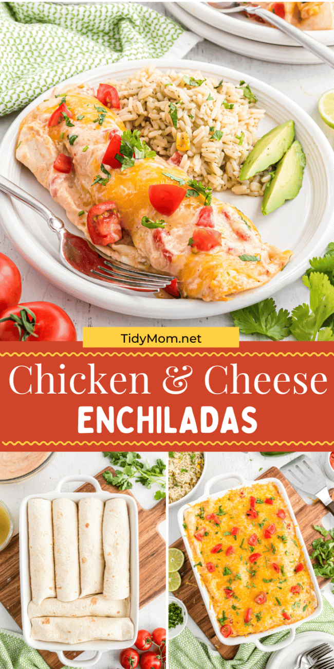 chicken and cheese enchiladas photo collage