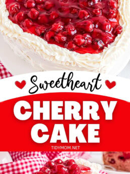 sweetheart Cherry Cake with cherry pie filling